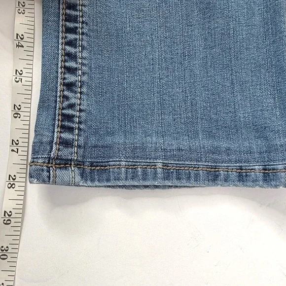 Seven7 Womens Bootcut Jeans Size 28 Medium Wash Embroidered Thick Stitch Denim - Picture 11 of 12